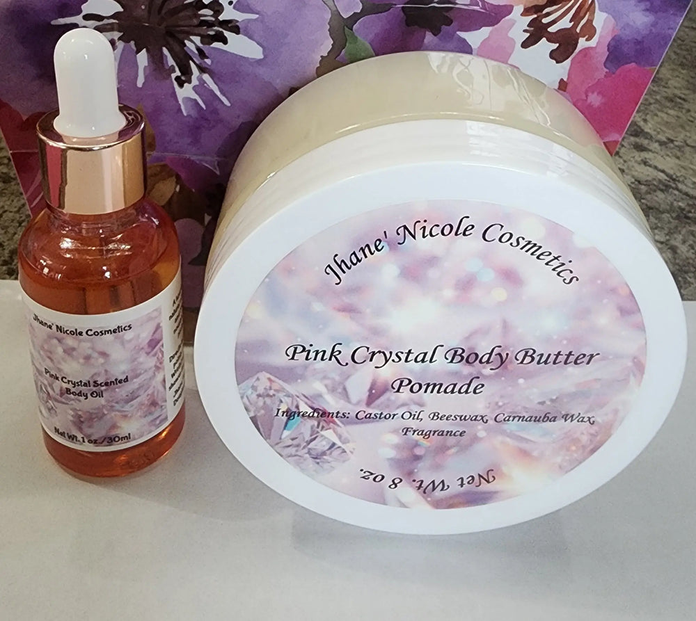 Pink Crystal Body Oil and Body Butter Set Jhane' Nicole Cosmetics