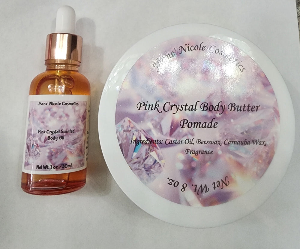 Pink Crystal Body Oil and Body Butter Set Jhane' Nicole Cosmetics
