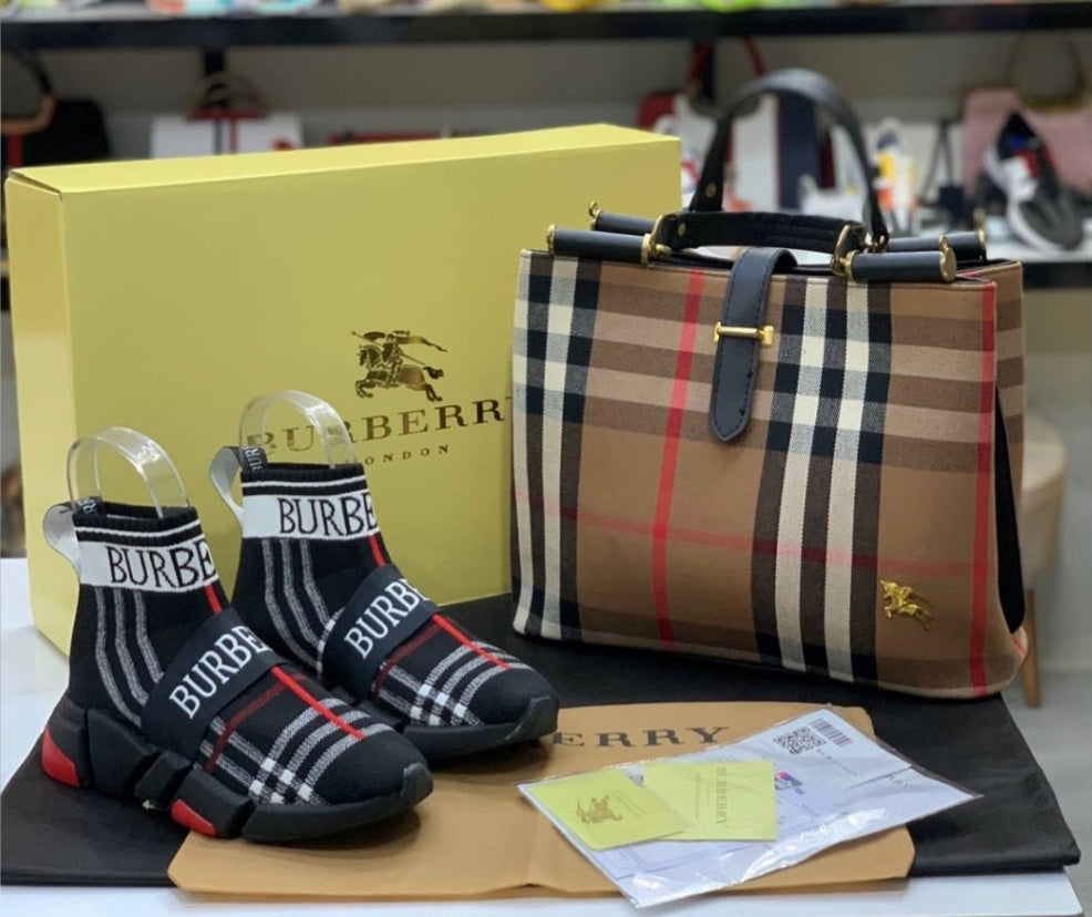 Berry Smart Sneakers and Handbag Set Hatim Collection
