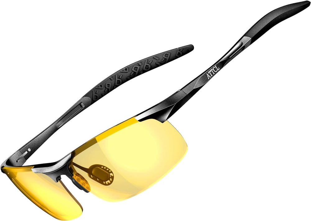 Men's Fashion Driving Polarized Sunglasses for Men - Al-Mg Metal Ultralight Frame ATTCL Store-AMA
