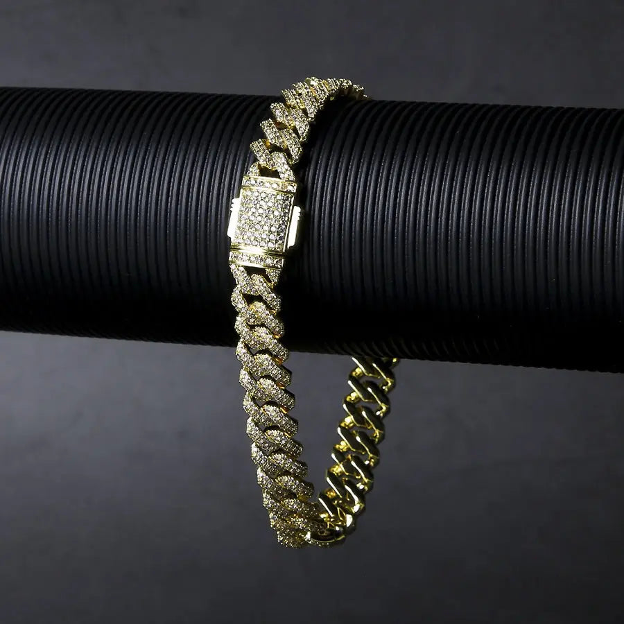 High Quality 14k Gold Cuban Link Chain Bracelet for Men Jhane' Nicole Cosmetics